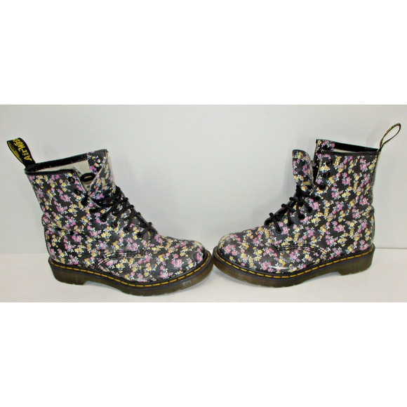 Dr. Doc Martens 1460 floral boots Style 11821 -WORN SPOTS- Ladies SIZE 7 - Picture 4 of 12